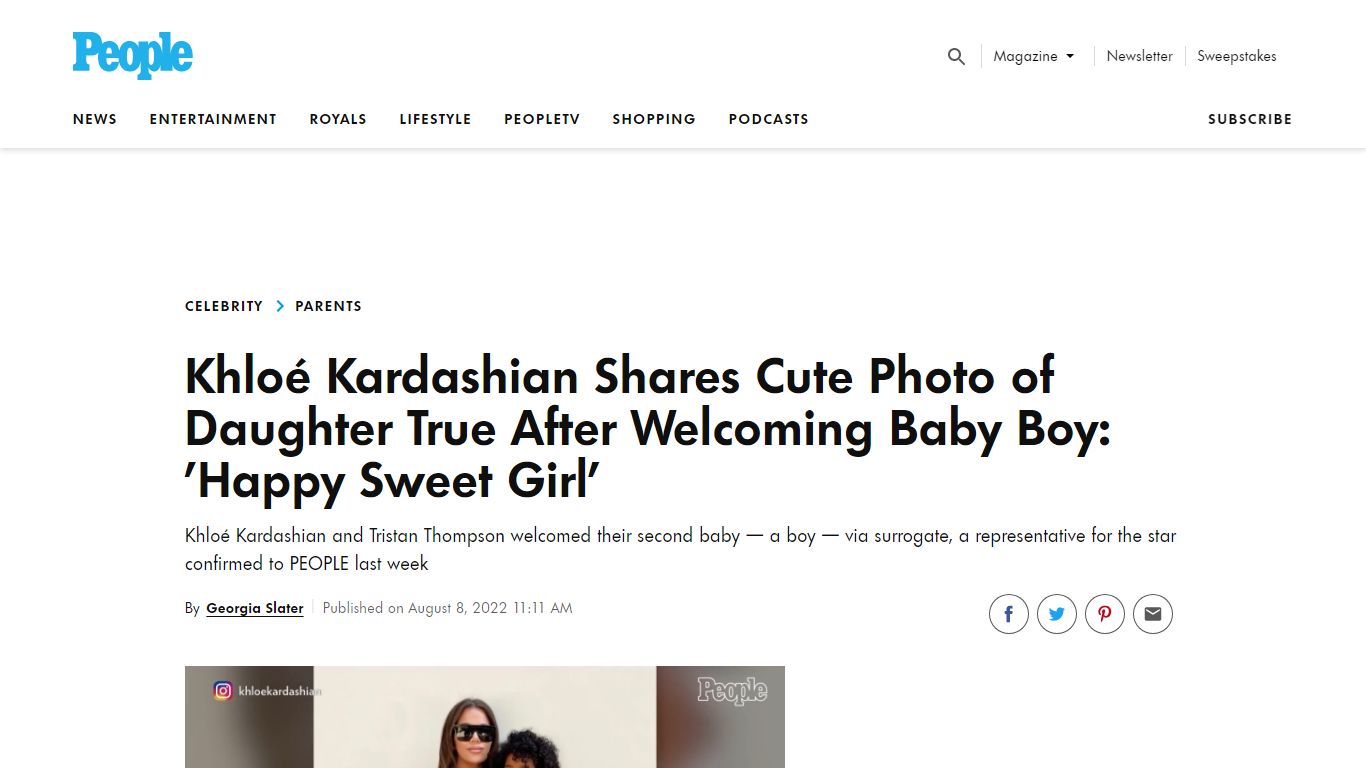 Khloé Kardashian Shares Cute Photo of Daughter True After Welcoming ...